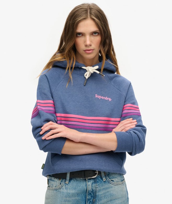 Rainbow Stripe Hoodie met Logo
