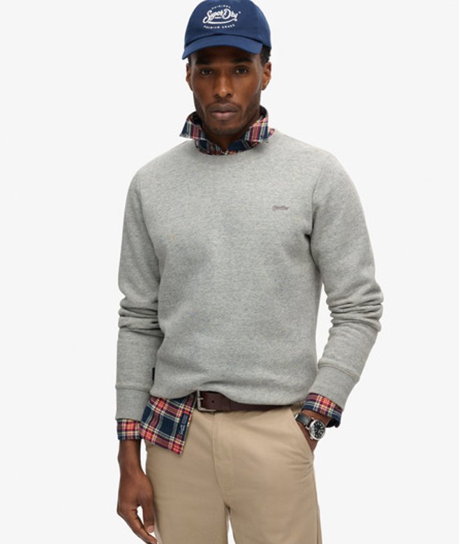 Superdry Essential Logo Sweatshirt met Ronde Hals Grijs