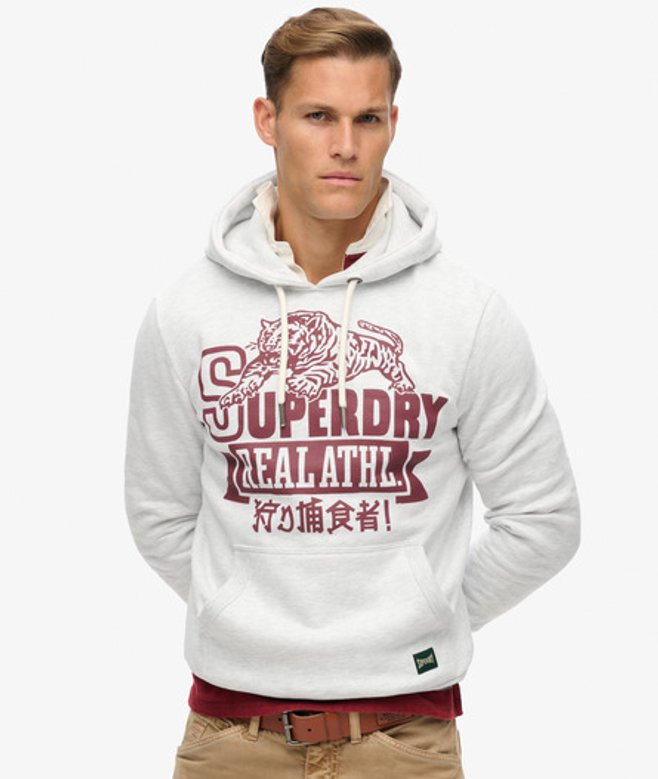 Superdry Classic Athletic Hoodie Lichtgrijs