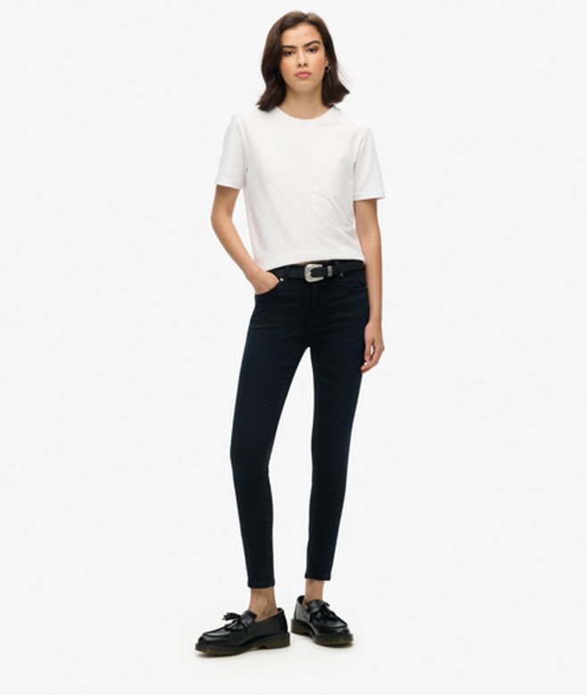 Vintage Skinny Jeans van Biologisch Katoen met Middelhoge Taille Zwart Grootte: 30/32 afbeelding