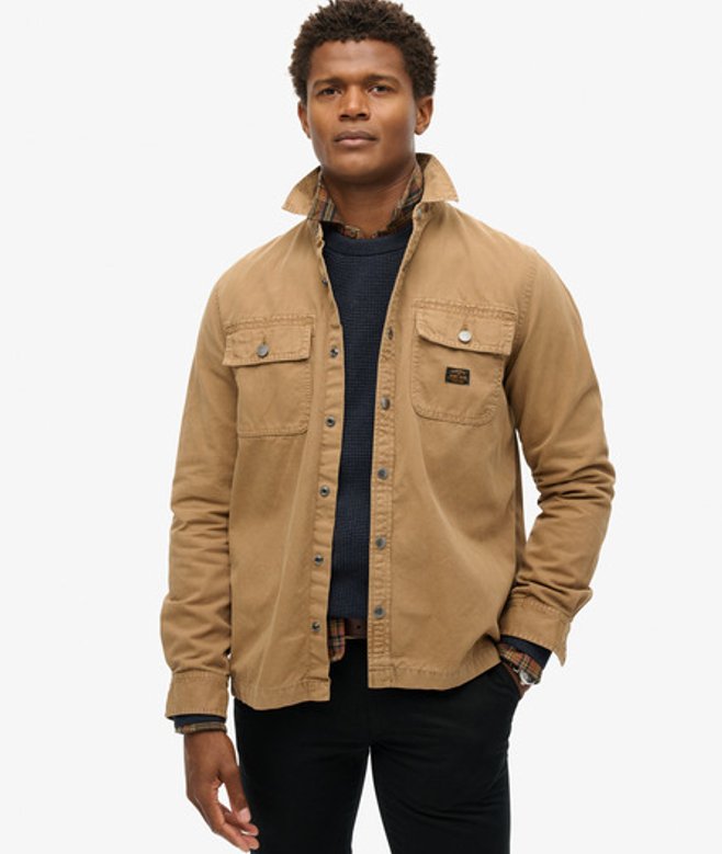 Herren Workwear Hemdjacke aus Bio-baumwollcanvas - Größe: Xxl - Superdry - Modalova