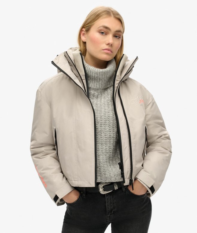 Damen SD Windbreaker Jacke mit Kapuze und Stickerei - Größe: 42 - Superdry - Modalova