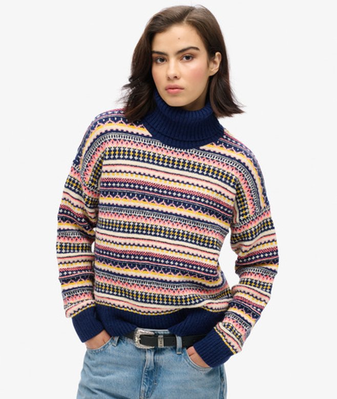 Gestreepte Trui met Textuur Blauw Grootte: 44 afbeelding