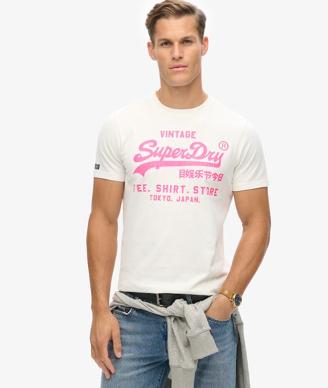 Herren Neon Vintage T-shirt mit Logoprint - Größe: L - Superdry - Modalova