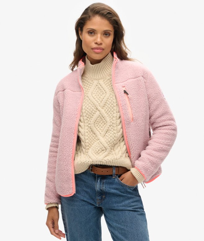 Outdoor Fleece met Volledige Rits Roze Grootte: 44 afbeelding