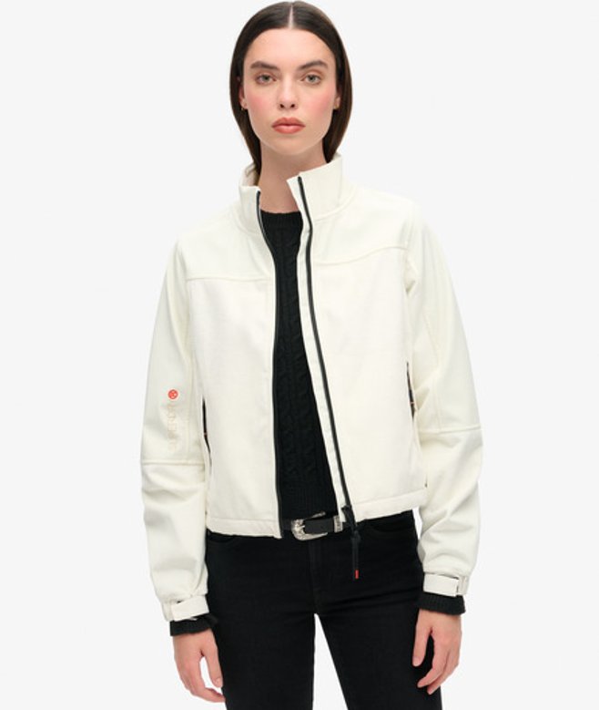 Superdry Drop Needle Trekker jas van Velours Wit
