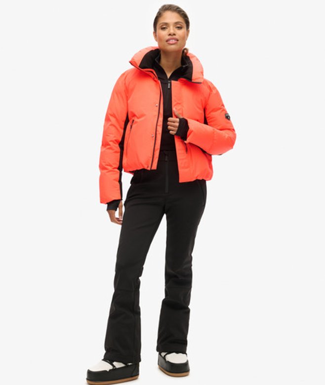 Superdry Women's Ski Slalom Puffer Jacket Coral / Volcanic Coral