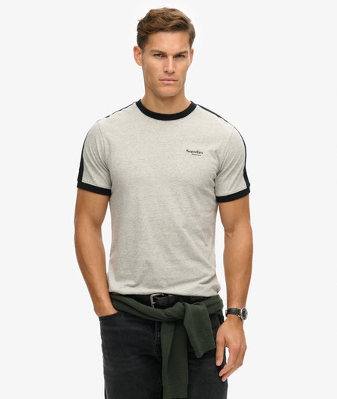 Essential Retro T-shirt met Logo Grijs Grootte: M afbeelding