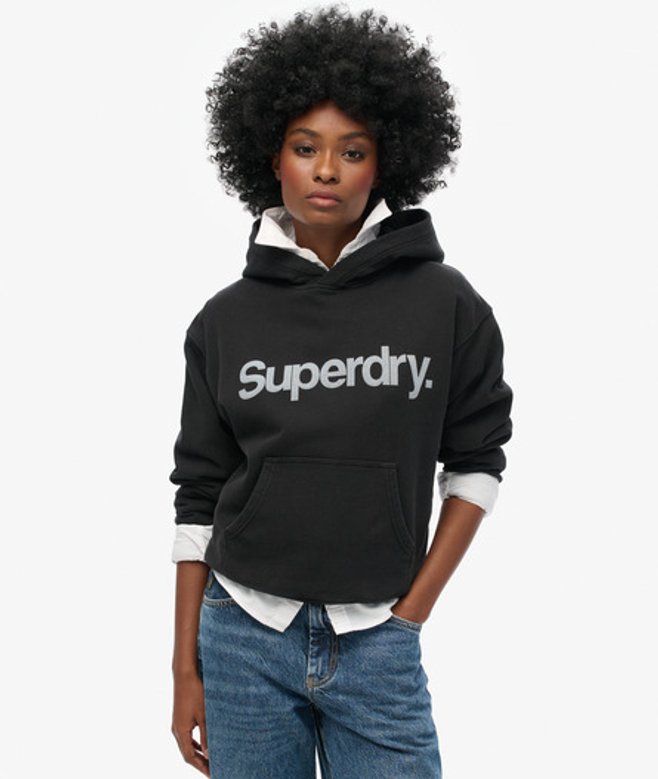 Core Logo City Hoodie met Losse Pasvorm Zwart Grootte: 36 afbeelding