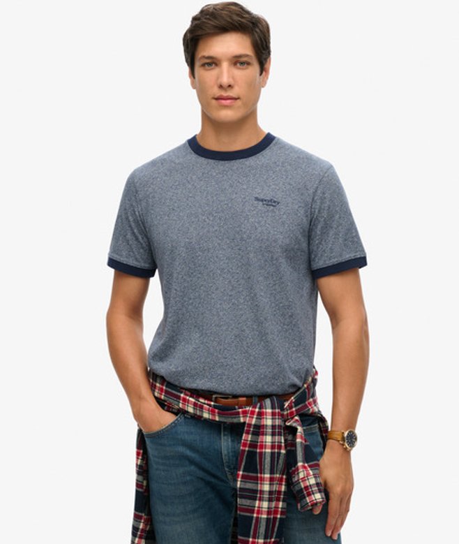Essential T-shirt met Logo en Contrasterende Biezen