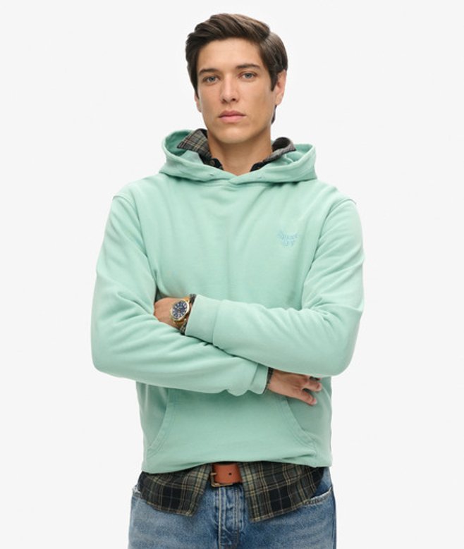 Vintage Hoodie met Wassing Blauw Grootte: L afbeelding
