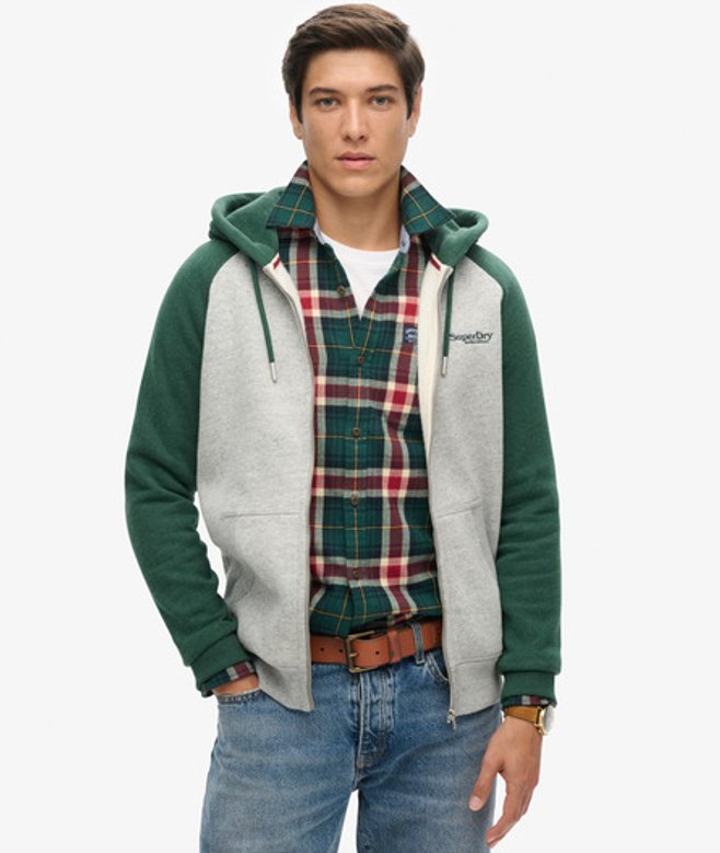Essential Baseball-hoodie met Rits