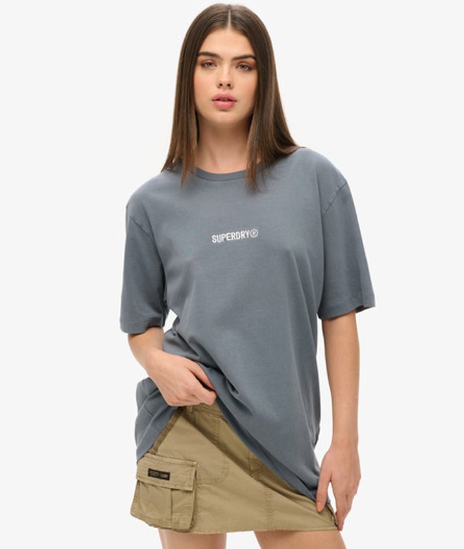 Losvallend T-shirt met Print en Micro-logo Blauw Grootte: Xxl afbeelding