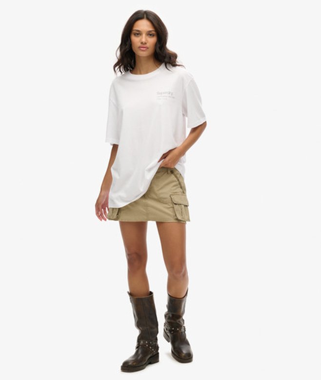 Superdry Women's Oversized Core Logo City T-shirt White / Brilliant White