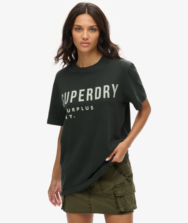 Women's Oversized Surplus Graphic T-shirt / Washed Surplus - Size: Xxl - Superdry - Modalova