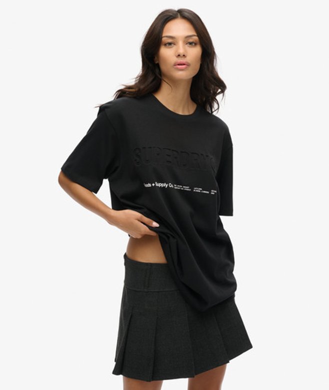Oversized Utility Sport T-shirt met Logo Zwart Grootte: L afbeelding