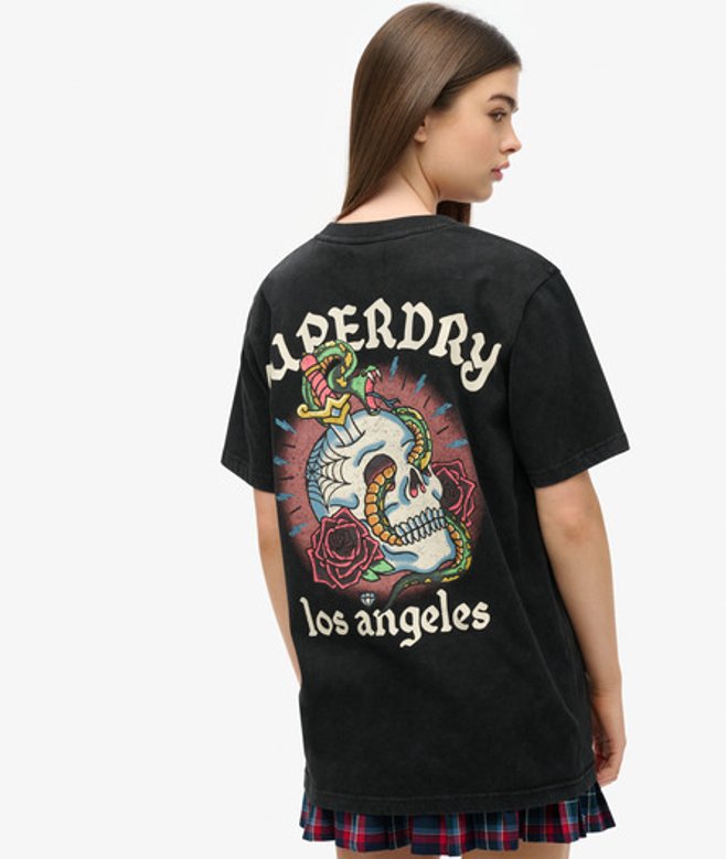 Oversized Tattoo T-shirt met Print Zwart Grootte: Xxl afbeelding