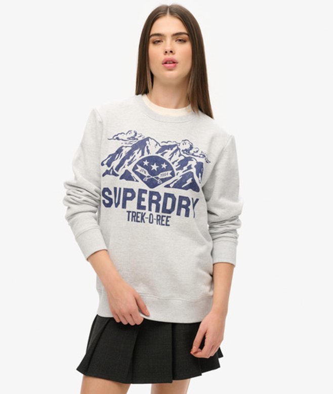 Oversized Outdoors Sweatshirt met Ronde Hals en Print Grijs Grootte: XL afbeelding