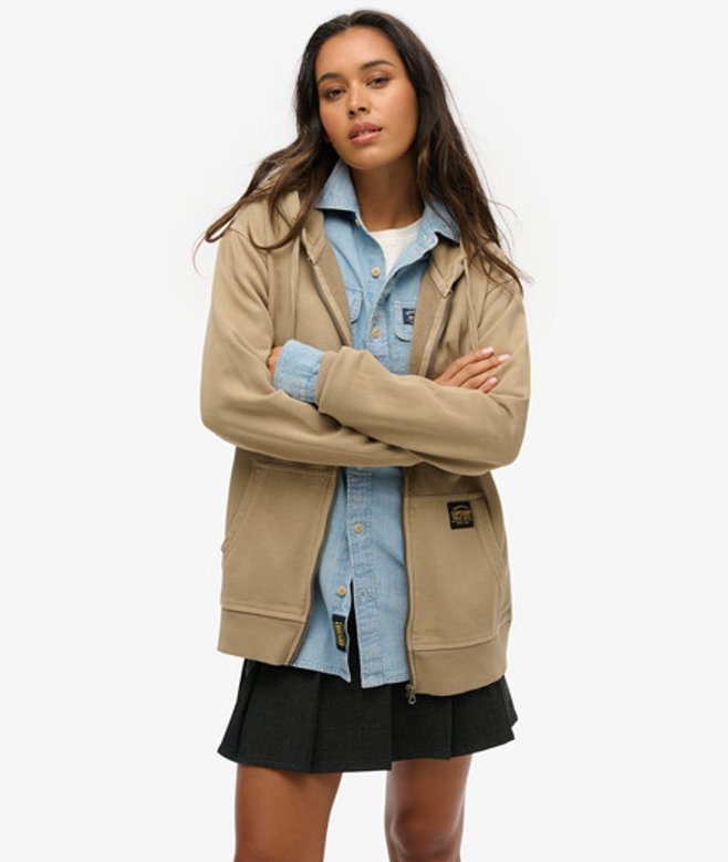 Damen OverGröße Kapuzenjacke mit Kontrastnaht - Größe: XL - Superdry - Modalova