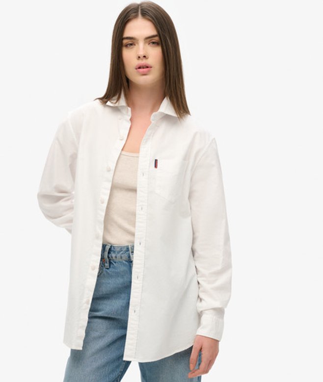 Damen Langärmeliges Oxfordhemd - Größe: Xxl - Superdry - Modalova