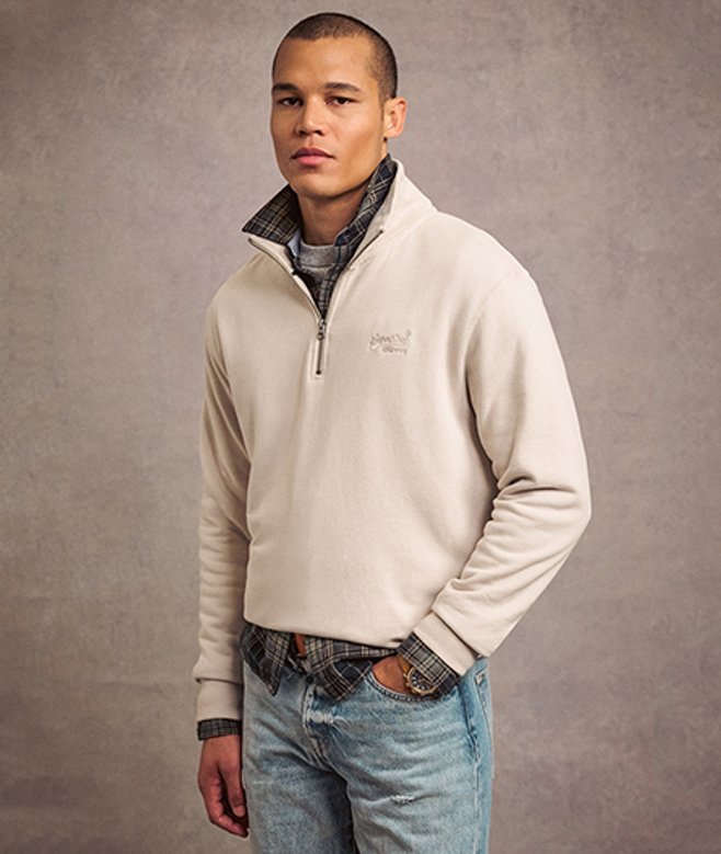 Herren Essential Sweatshirt mit Halblangem Reißverschluss und Logo - Größe: M - Superdry - Modalova