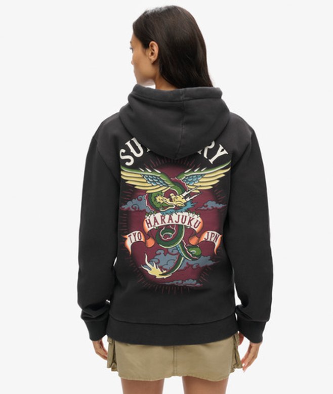 Damen OverGröße Hoodie mit Tattoo-grafik - Größe: L - Superdry - Modalova