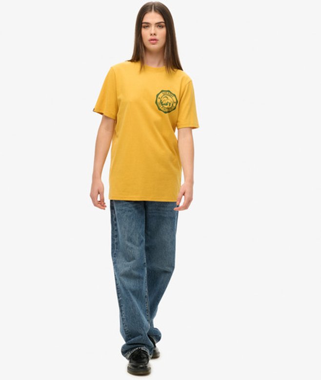 Superdry Oversized Outdoor T-shirt met Print Geel