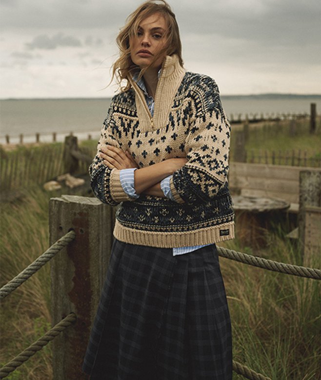 Damen Ski Lodge Pullover mit Reißverschluss am Hals / - Größe: 40 - Superdry - Modalova