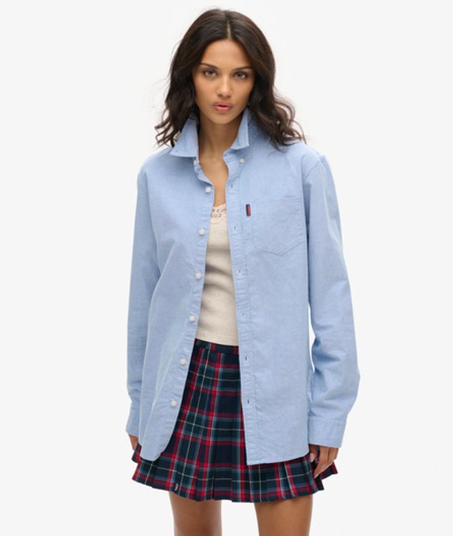 Oxford-overhemd met Lange Mouwen Blauw Grootte: L afbeelding
