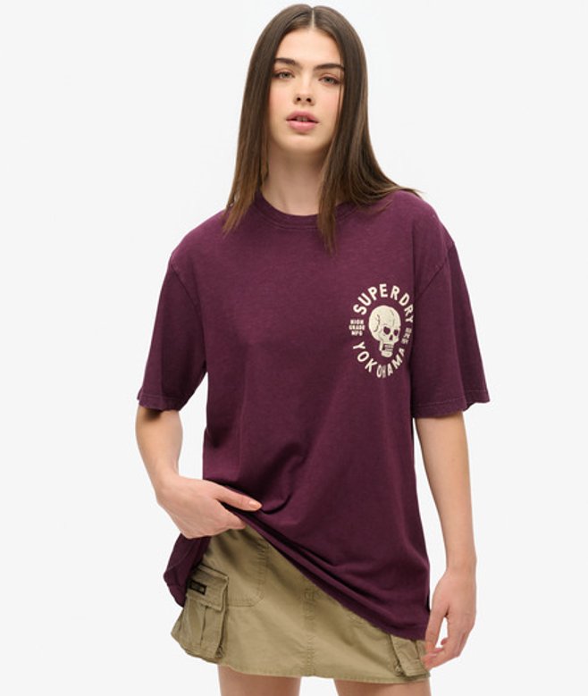 Damen Biker OverGröße-t-shirt mit Grafik - Größe: L - Superdry - Modalova