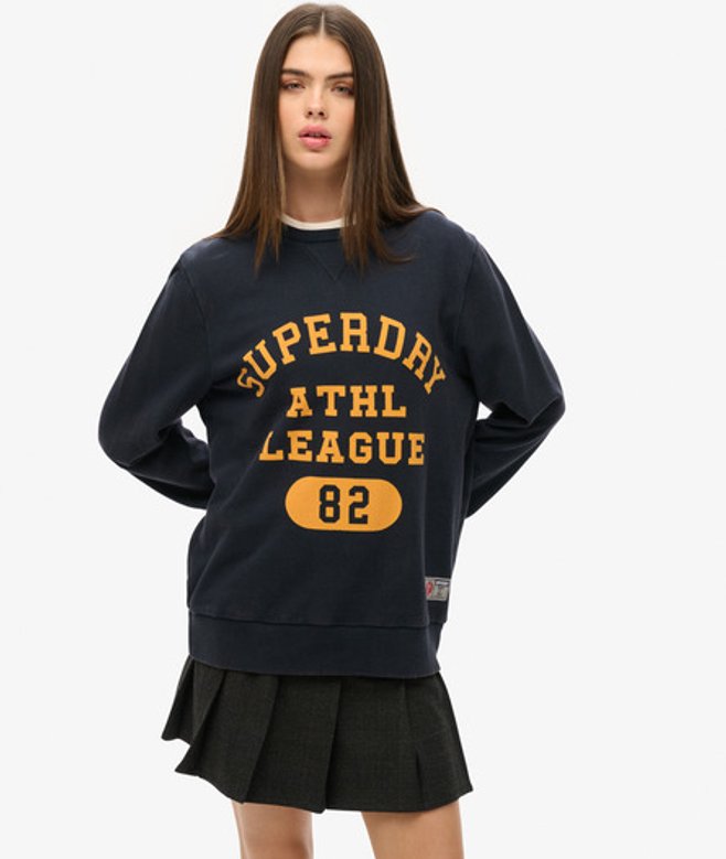 Women's Oversized Athletic Printed Sweatshirt / Eclipse - Size: L - Superdry - Modalova
