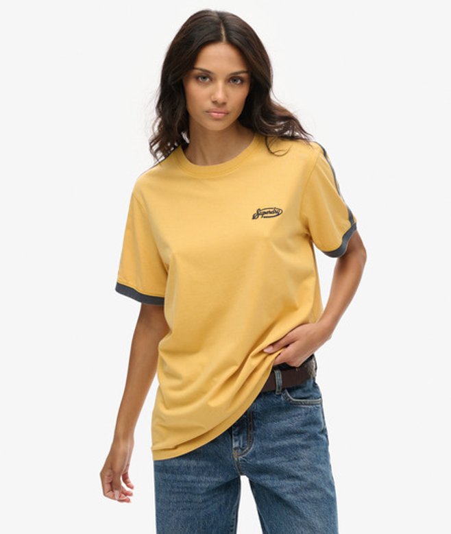 Damen Oversize Essential Retro T-Shirt mit Streifen und Logo, Größe: XL - Superdry - Modalova