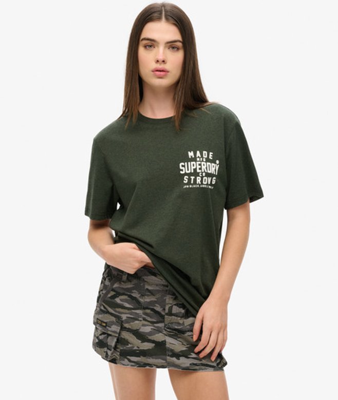 Oversized Machined Goods Workwear T-shirt Groen Grootte: L afbeelding