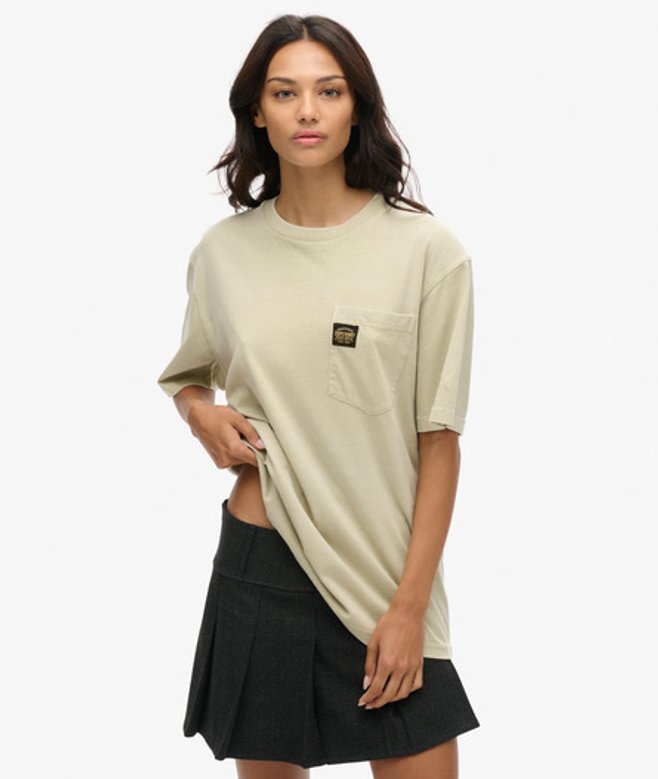 Damen Übergroßes T-shirt mit Kontrastnaht und Tasche - Größe: Xxl - Superdry - Modalova