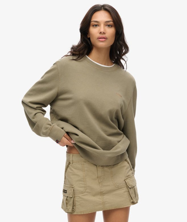 Oversized Klassiek Essential Sweatshirt Khaki Grootte: XL afbeelding