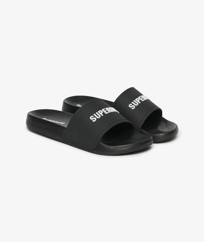 Superdry Badslippers met Logo Zwart