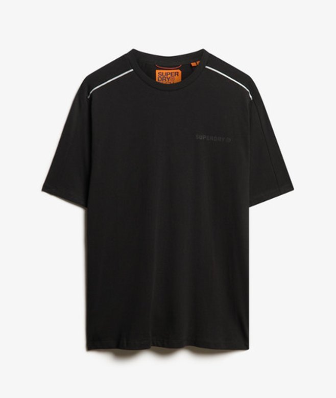 Superdry Herren Tech T-shirt mit Lässiger Passform und Logo Schwarz