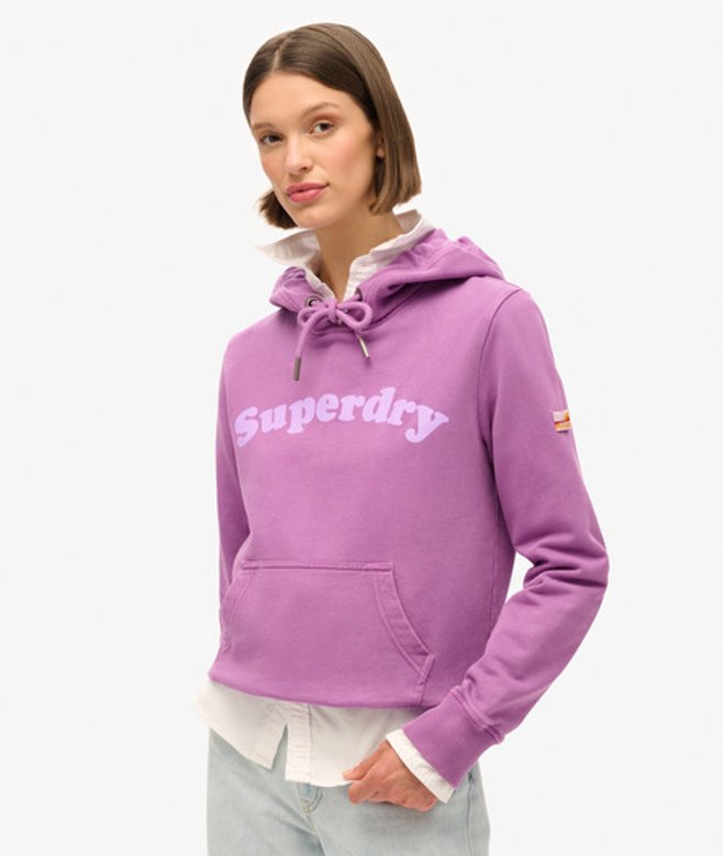 Cooper Hoodie met Logo in Bijpassende Kleur Paars Grootte: 40 afbeelding
