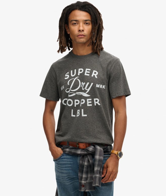 Copper Label Workwear T-shirt Donkergrijs Grootte: M afbeelding