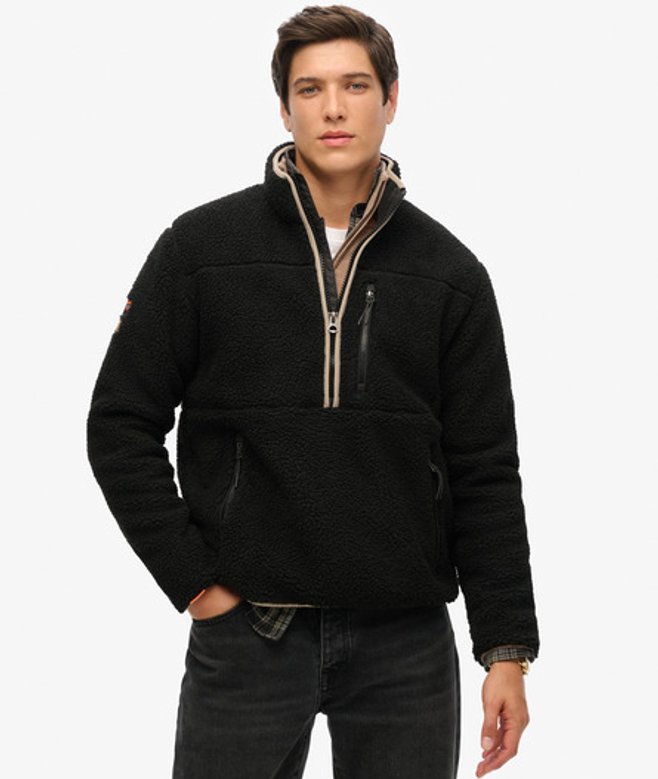 Herren Outdoor Fleecejacke mit Halbem Reißverschluss - Größe: M - Superdry - Modalova