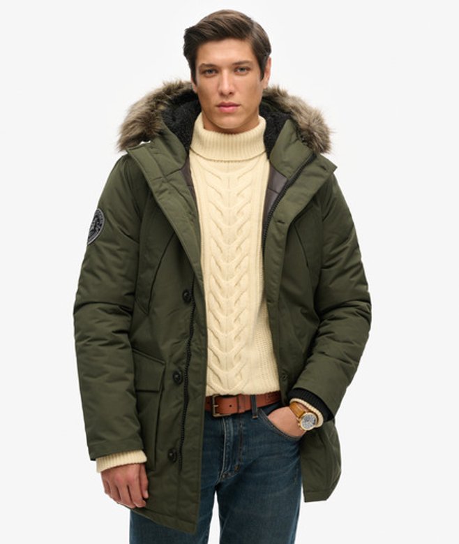 Men's Everest Parka Coat / Army - Size: S - Superdry - Modalova