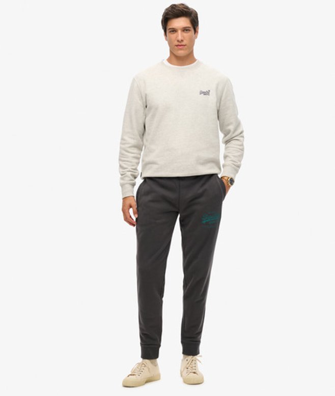 Superdry Klassieke Vintage Joggingbroek met Logo en Print Zwart