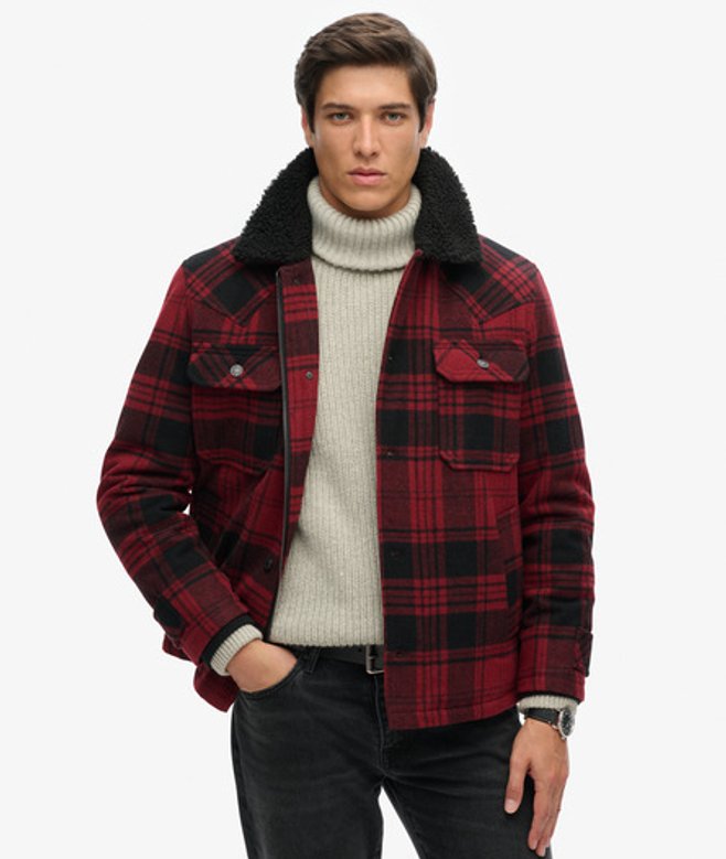 The Merchant Store-wollen Chore jas Red Grootte: L afbeelding