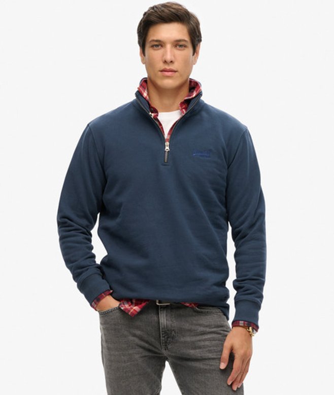 Herren Essential Sweatshirt mit Halblangem Reißverschluss und Logo - Größe: S - Superdry - Modalova