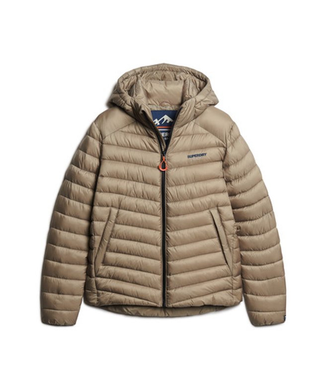 Superdry Men's Hooded Fuji Padded Jacket Beige / Deep Beige Slub