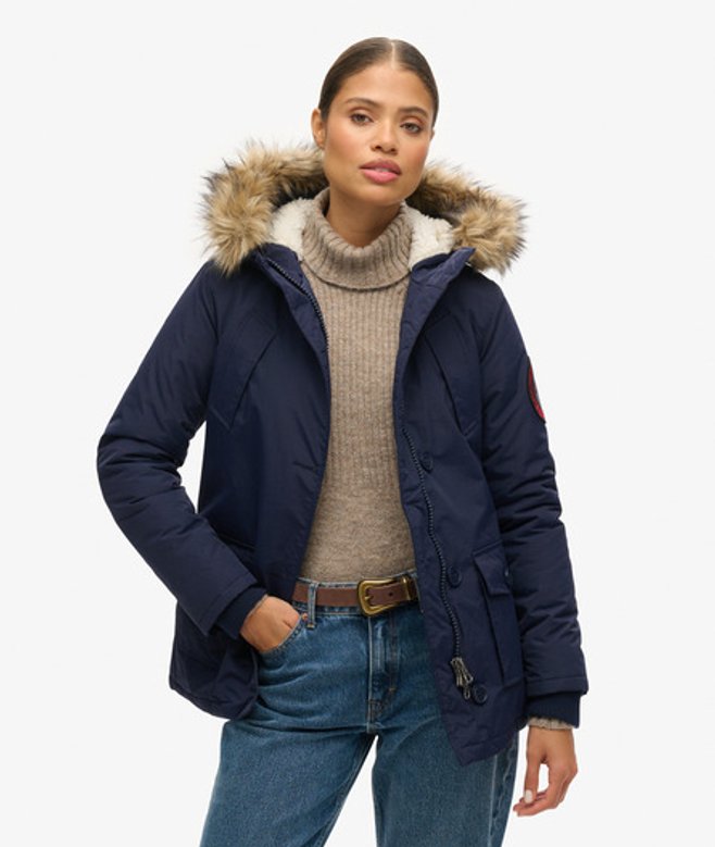 Superdry Women's Everest Parka Jacket Navy