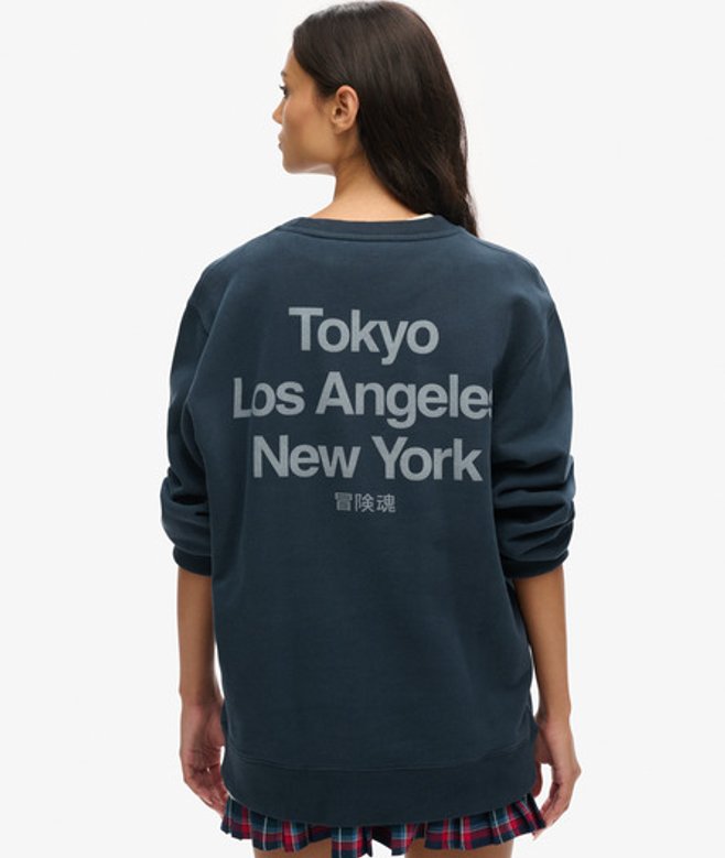 Damen Lässiges OverGrößed Core Logo City Rundhalssweatshirt - Größe: L - Superdry - Modalova