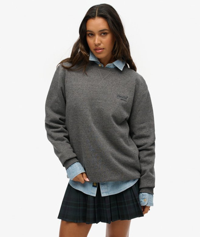 Oversized Essential Sweatshirt met Ronde Hals en Logo Grijs Grootte: Xxl afbeelding