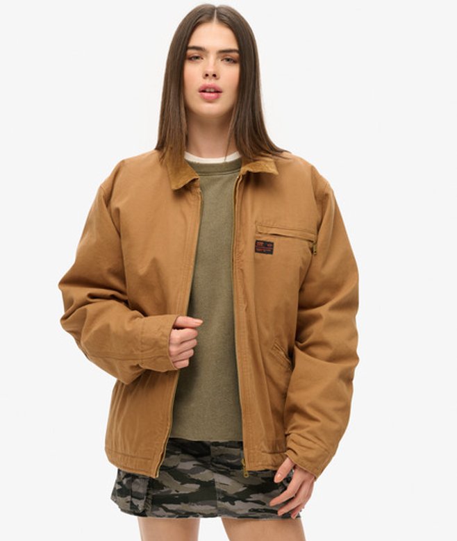 Women's Oversized Surplus Ranch Jacket / Denim Co Tobacco - Size: XL - Superdry - Modalova