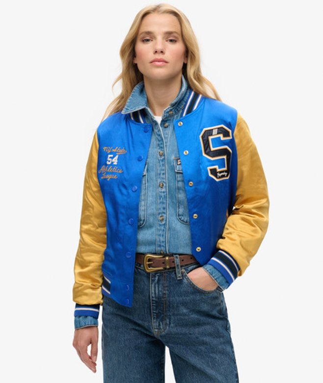 Luxe Varsity jas Blauw Grootte: 42 afbeelding